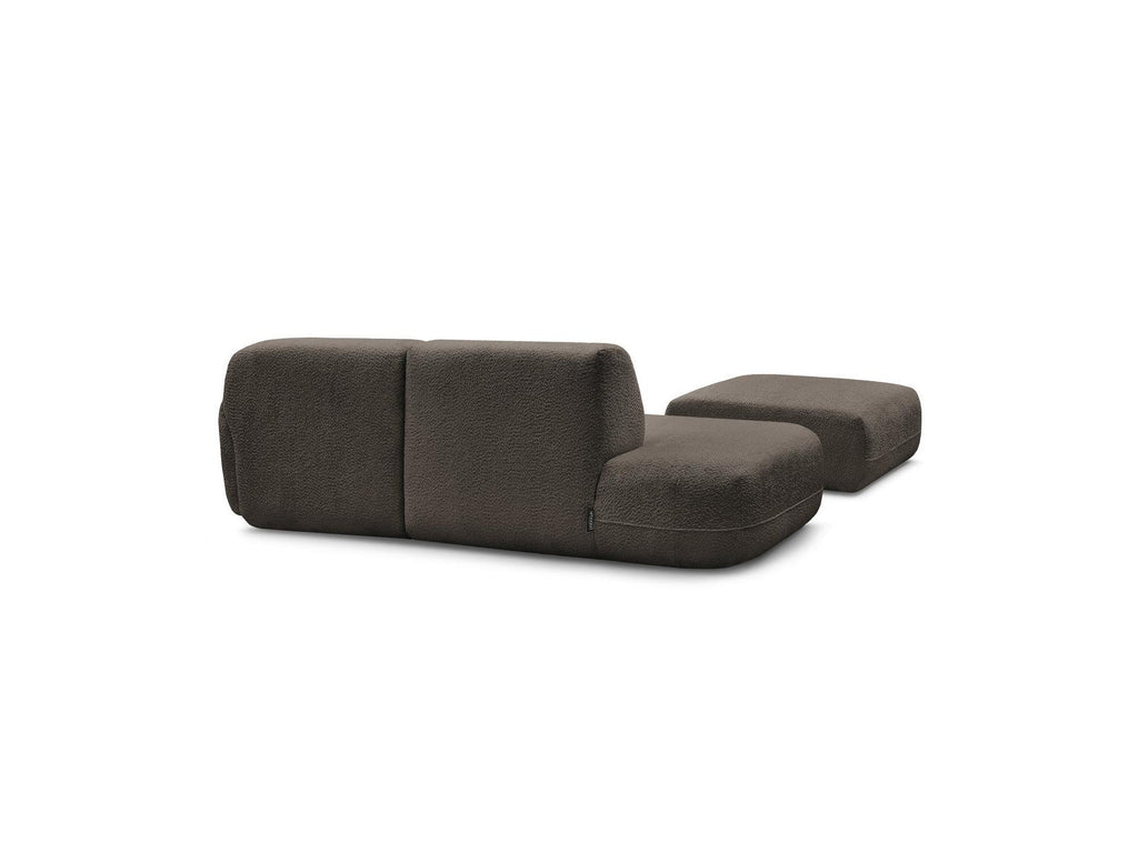Anda - Canapé D'Angle Fixe Modulable Avec 1 Méridienne, 1 Chauffeuse Bout De Canapé Et 1 Pouf - Angle Droit
