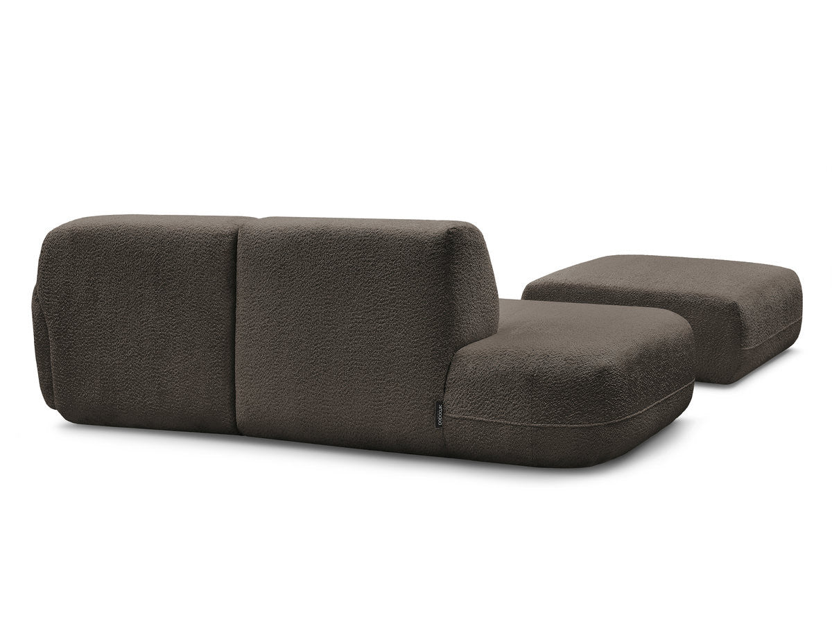 Anda - Canapé D'Angle Fixe Modulable Avec 1 Méridienne, 1 Chauffeuse Bout De Canapé Et 1 Pouf - Angle Droit
