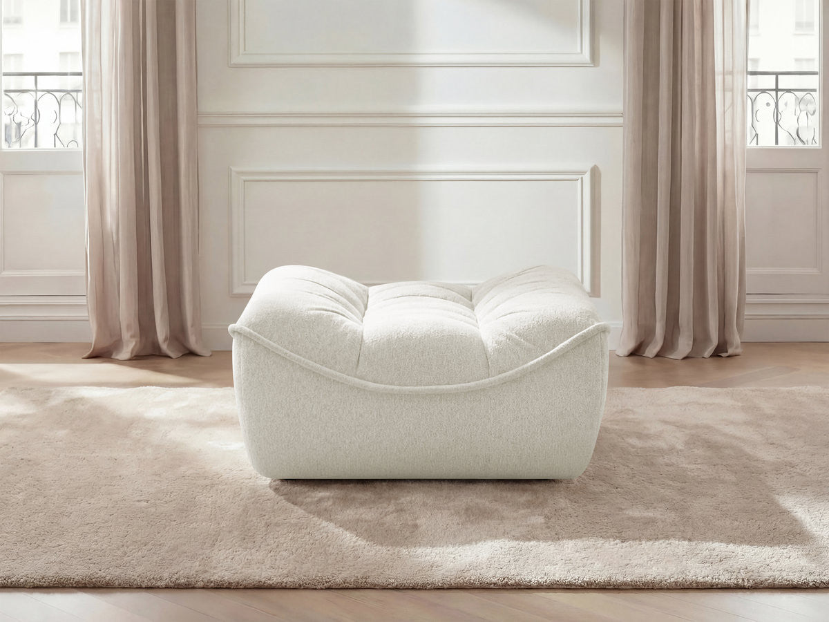 Serena Mottled Fabric Pouf
