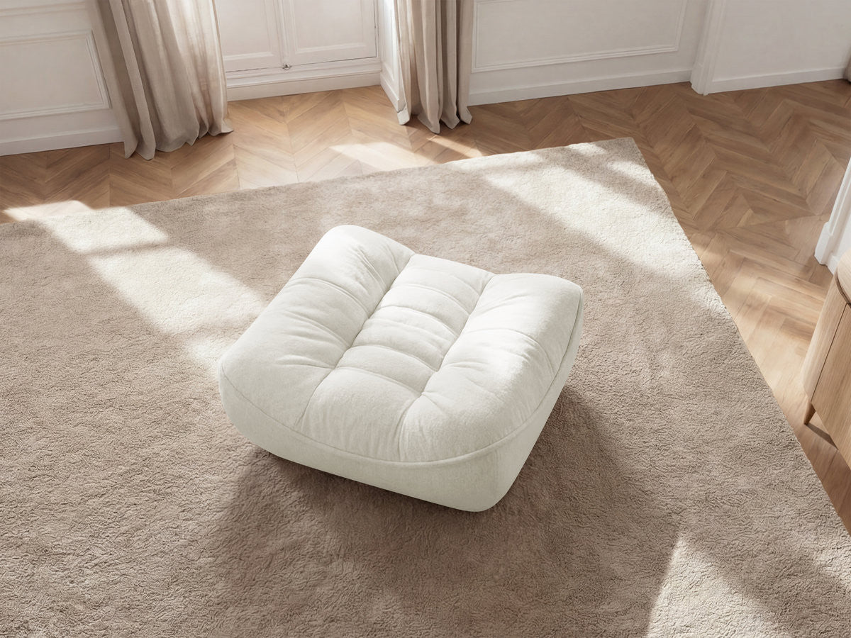 Serena Mottled Fabric Pouf