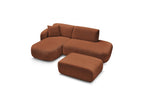 Anda - Canapé D'Angle Fixe Modulable Avec 1 Méridienne, 1 Chauffeuse Bout De Canapé Et 1 Pouf - Angle Gauche