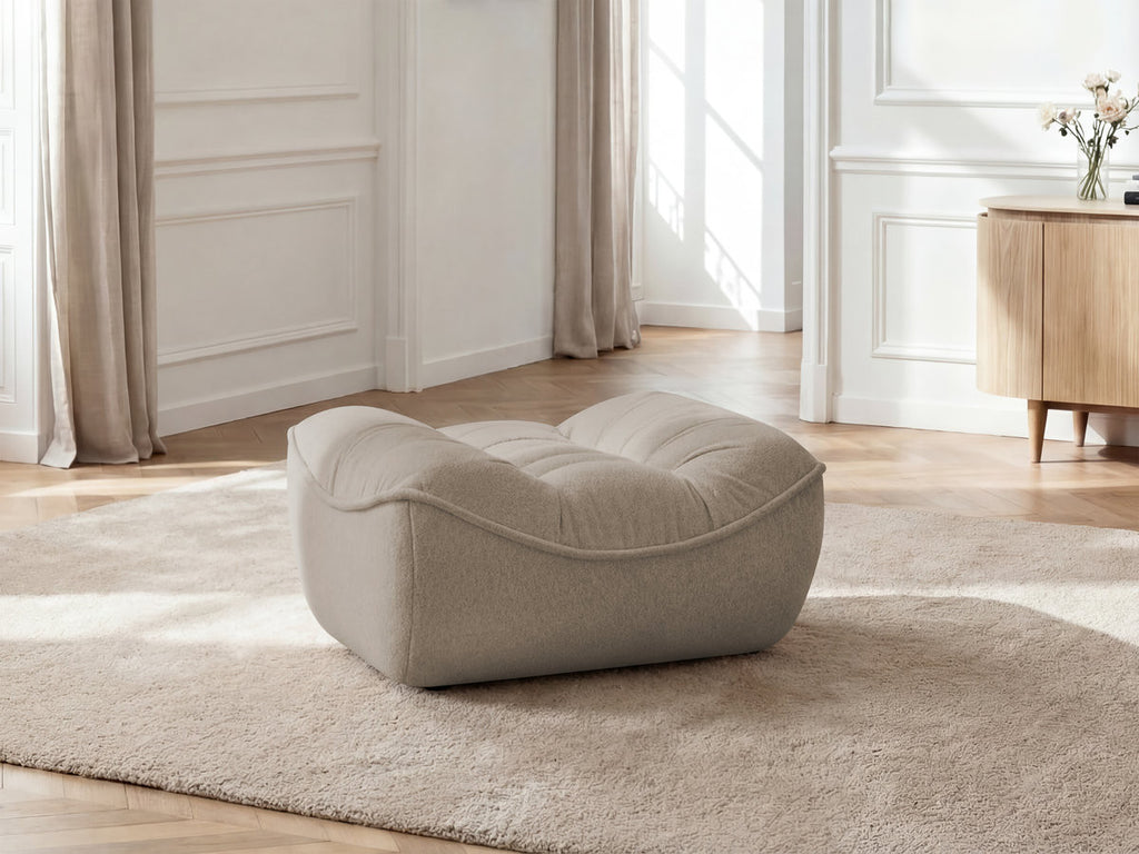 Serena Mottled Fabric Pouf