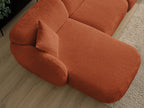 Anda - Canapé D'Angle Fixe Modulable Avec 1 Méridienne, 1 Chauffeuse Bout De Canapé Et 1 Pouf - Angle Gauche