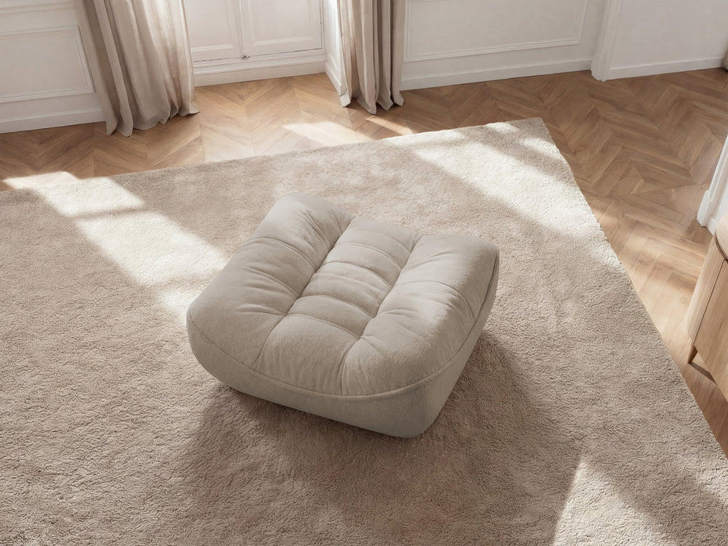 Serena Mottled Fabric Pouf