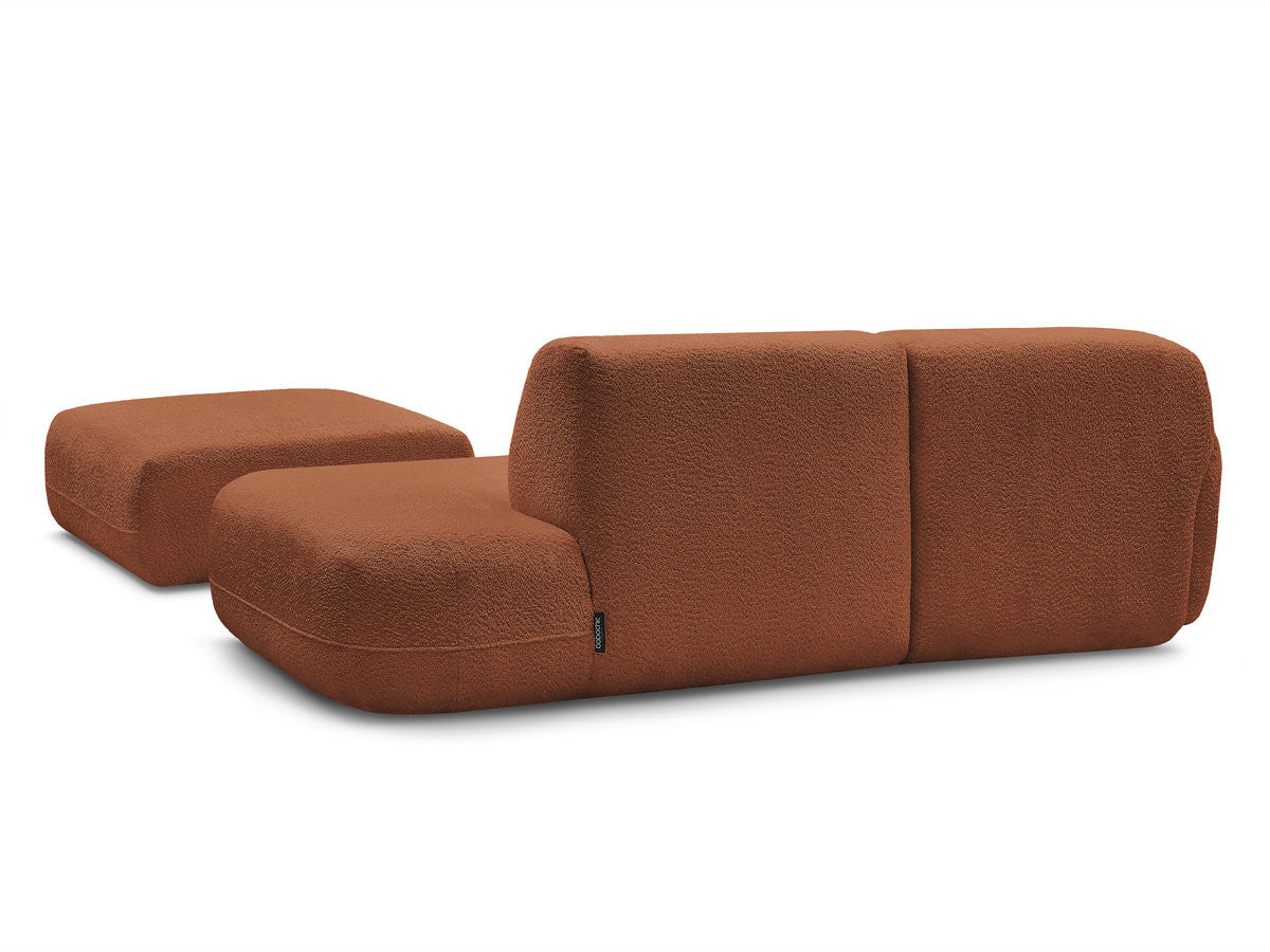 Anda - Canapé D'Angle Fixe Modulable Avec 1 Méridienne, 1 Chauffeuse Bout De Canapé Et 1 Pouf - Angle Gauche