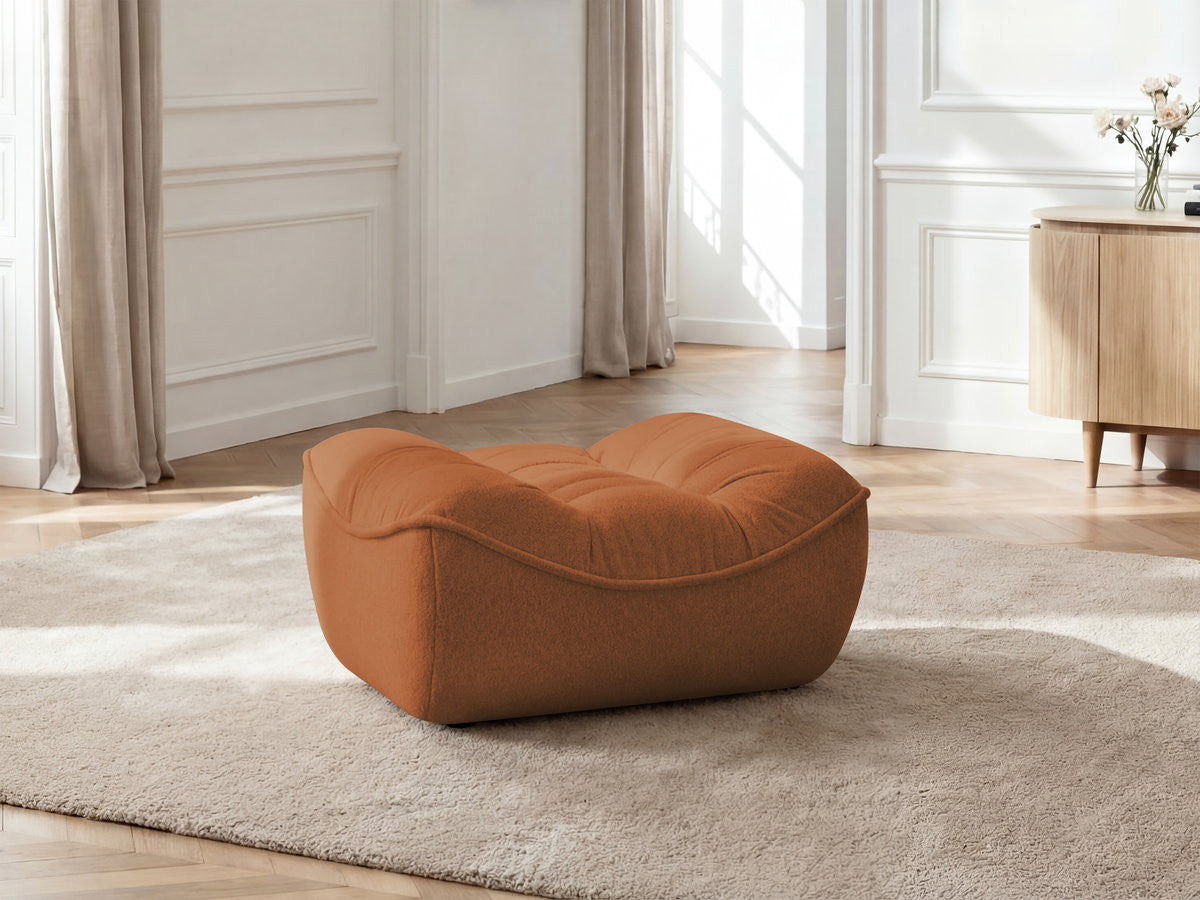 Serena Mottled Fabric Pouf
