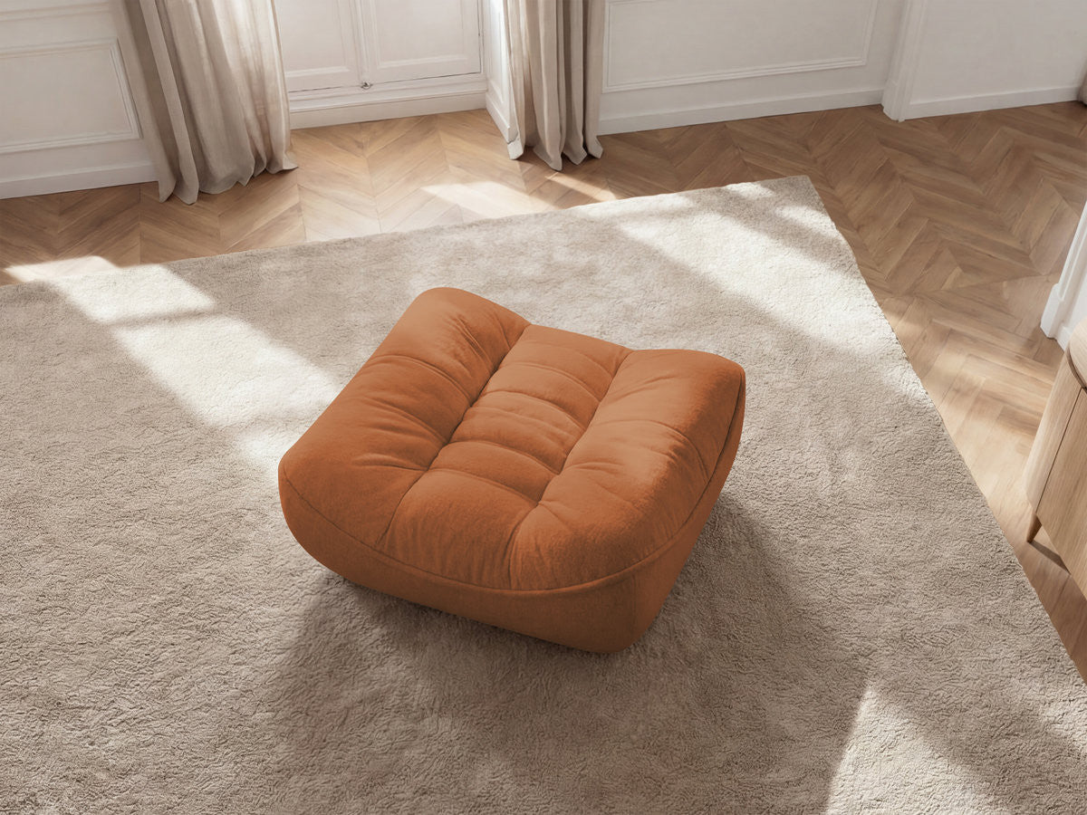 Serena Mottled Fabric Pouf
