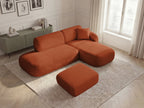 Anda - Canapé D'Angle Fixe Modulable Avec 1 Méridienne, 1 Chauffeuse Bout De Canapé Et 1 Pouf - Angle Droit
