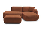 Anda - Canapé D'Angle Fixe Modulable Avec 1 Méridienne, 1 Chauffeuse Bout De Canapé Et 1 Pouf - Angle Droit