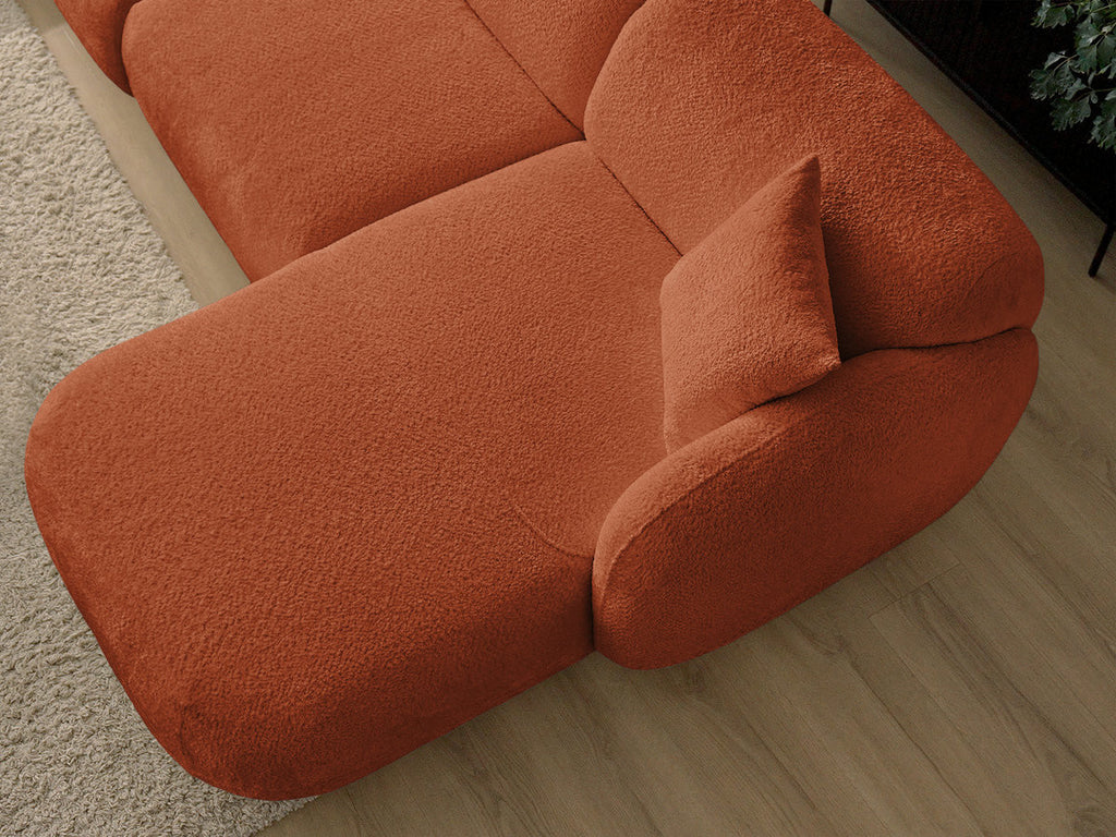 Anda - Canapé D'Angle Fixe Modulable Avec 1 Méridienne, 1 Chauffeuse Bout De Canapé Et 1 Pouf - Angle Droit