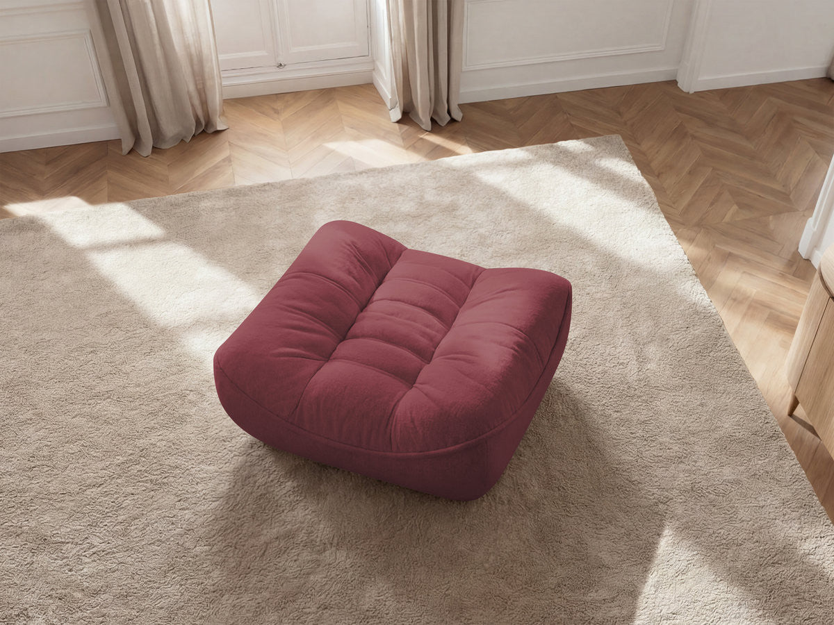 Serena Mottled Fabric Pouf