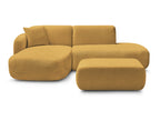 Anda - Canapé D'Angle Fixe Modulable Avec 1 Méridienne, 1 Chauffeuse Bout De Canapé Et 1 Pouf - Angle Gauche