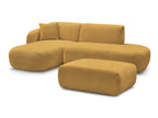 Anda - Canapé D'Angle Fixe Modulable Avec 1 Méridienne, 1 Chauffeuse Bout De Canapé Et 1 Pouf - Angle Gauche