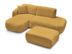 Anda - Canapé D'Angle Fixe Modulable Avec 1 Méridienne, 1 Chauffeuse Bout De Canapé Et 1 Pouf - Angle Gauche