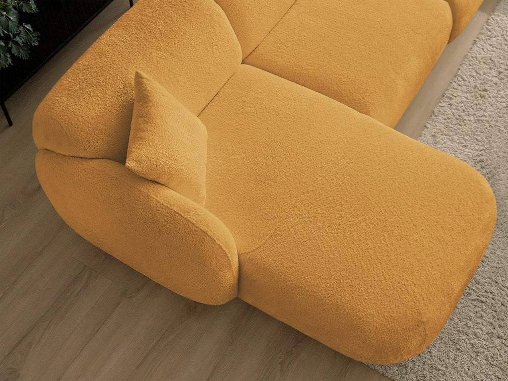 Anda - Canapé D'Angle Fixe Modulable Avec 1 Méridienne, 1 Chauffeuse Bout De Canapé Et 1 Pouf - Angle Gauche