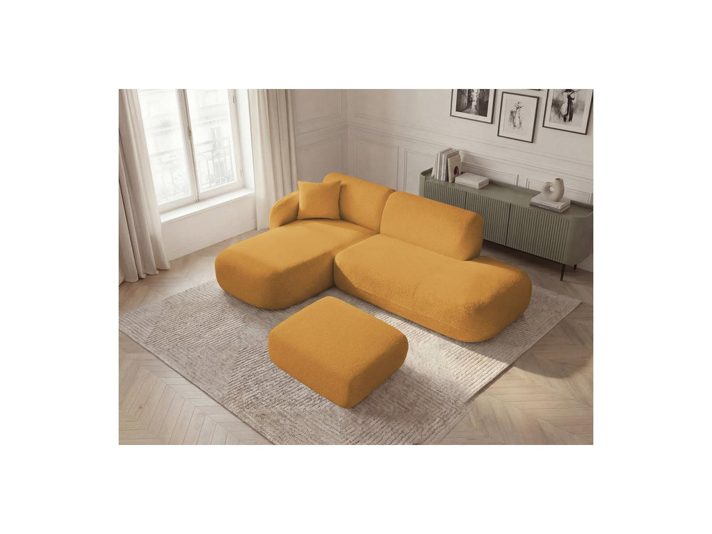 Anda - Canapé D'Angle Fixe Modulable Avec 1 Méridienne, 1 Chauffeuse Bout De Canapé Et 1 Pouf - Angle Gauche