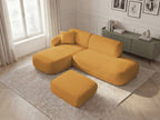 Anda - Canapé D'Angle Fixe Modulable Avec 1 Méridienne, 1 Chauffeuse Bout De Canapé Et 1 Pouf - Angle Gauche