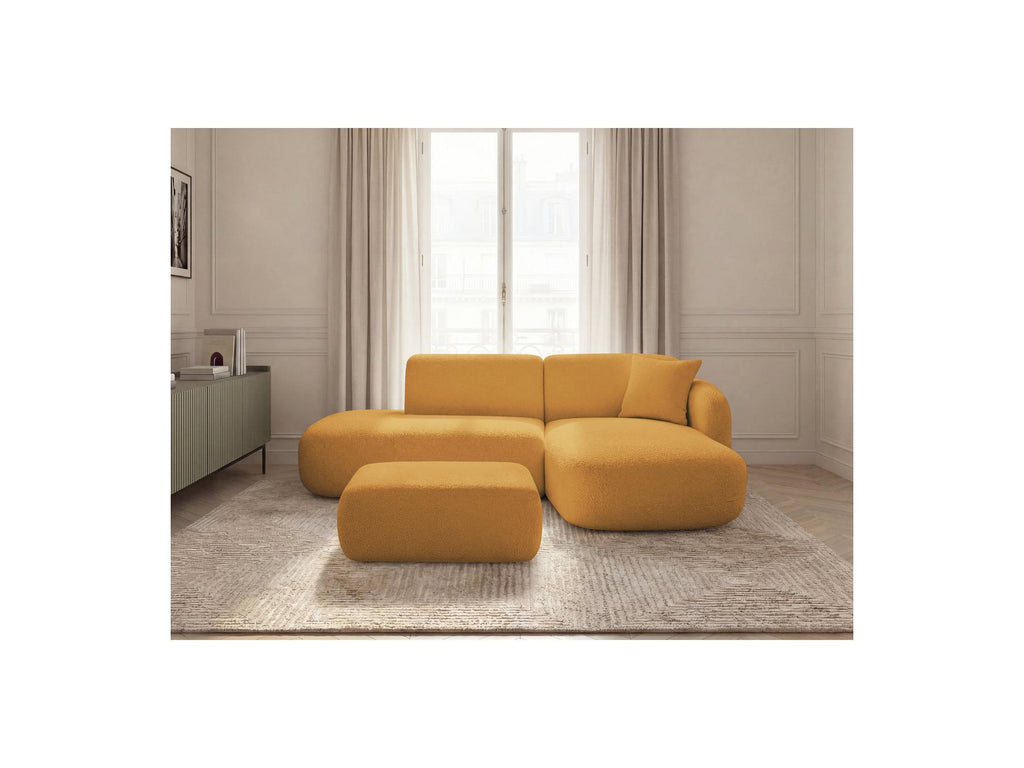 Anda - Canapé D'Angle Fixe Modulable Avec 1 Méridienne, 1 Chauffeuse Bout De Canapé Et 1 Pouf - Angle Droit