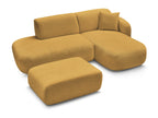 Anda - Canapé D'Angle Fixe Modulable Avec 1 Méridienne, 1 Chauffeuse Bout De Canapé Et 1 Pouf - Angle Droit