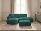Anda - Canapé D'Angle Fixe Modulable Avec 1 Méridienne, 1 Chauffeuse Bout De Canapé Et 1 Pouf - Angle Gauche