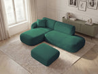 Anda - Canapé D'Angle Fixe Modulable Avec 1 Méridienne, 1 Chauffeuse Bout De Canapé Et 1 Pouf - Angle Gauche