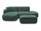 Anda - Canapé D'Angle Fixe Modulable Avec 1 Méridienne, 1 Chauffeuse Bout De Canapé Et 1 Pouf - Angle Gauche
