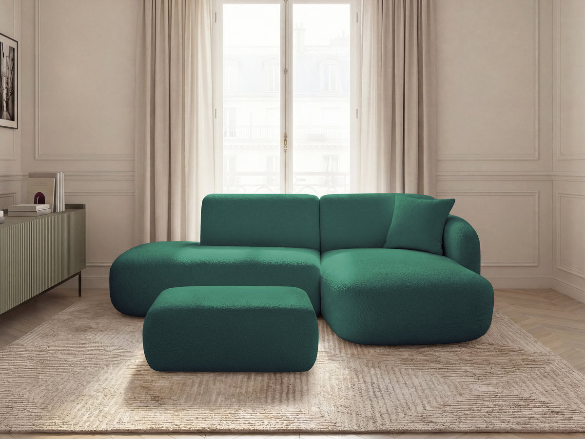 Anda - Canapé D'Angle Fixe Modulable Avec 1 Méridienne, 1 Chauffeuse Bout De Canapé Et 1 Pouf - Angle Droit