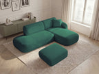 Anda - Canapé D'Angle Fixe Modulable Avec 1 Méridienne, 1 Chauffeuse Bout De Canapé Et 1 Pouf - Angle Droit