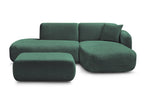Anda - Canapé D'Angle Fixe Modulable Avec 1 Méridienne, 1 Chauffeuse Bout De Canapé Et 1 Pouf - Angle Droit