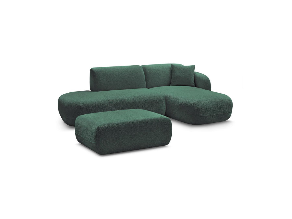 Anda - Canapé D'Angle Fixe Modulable Avec 1 Méridienne, 1 Chauffeuse Bout De Canapé Et 1 Pouf - Angle Droit