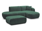 Anda - Canapé D'Angle Fixe Modulable Avec 1 Méridienne, 1 Chauffeuse Bout De Canapé Et 1 Pouf - Angle Droit