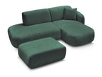 Anda - Canapé D'Angle Fixe Modulable Avec 1 Méridienne, 1 Chauffeuse Bout De Canapé Et 1 Pouf - Angle Droit