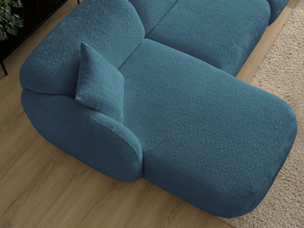 Anda - Canapé D'Angle Fixe Modulable Avec 1 Méridienne, 1 Chauffeuse Bout De Canapé Et 1 Pouf - Angle Gauche