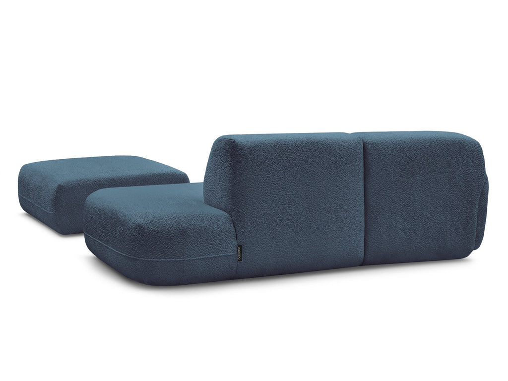 Anda - Canapé D'Angle Fixe Modulable Avec 1 Méridienne, 1 Chauffeuse Bout De Canapé Et 1 Pouf - Angle Gauche