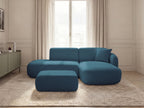 Anda - Canapé D'Angle Fixe Modulable Avec 1 Méridienne, 1 Chauffeuse Bout De Canapé Et 1 Pouf - Angle Droit