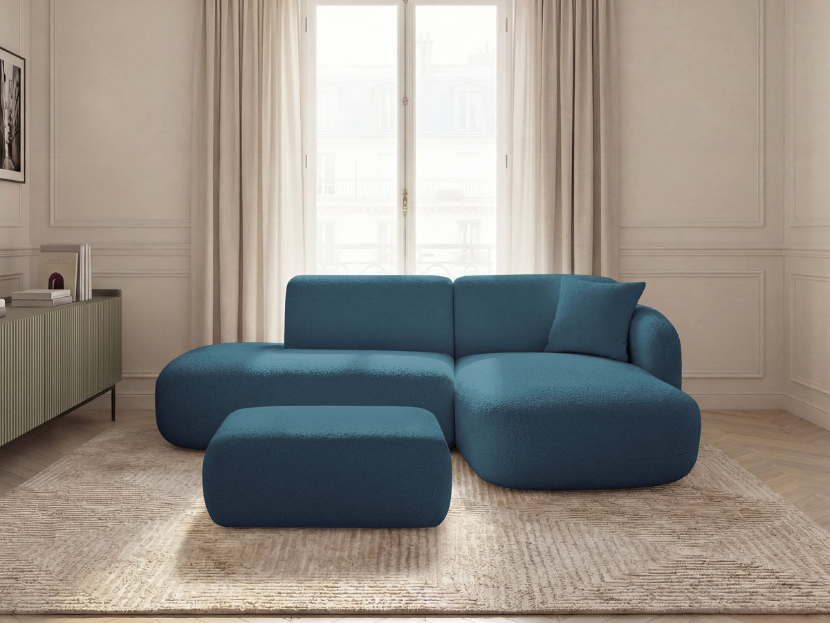 Anda - Canapé D'Angle Fixe Modulable Avec 1 Méridienne, 1 Chauffeuse Bout De Canapé Et 1 Pouf - Angle Droit