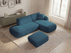 Anda - Canapé D'Angle Fixe Modulable Avec 1 Méridienne, 1 Chauffeuse Bout De Canapé Et 1 Pouf - Angle Droit
