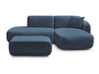 Anda - Canapé D'Angle Fixe Modulable Avec 1 Méridienne, 1 Chauffeuse Bout De Canapé Et 1 Pouf - Angle Droit
