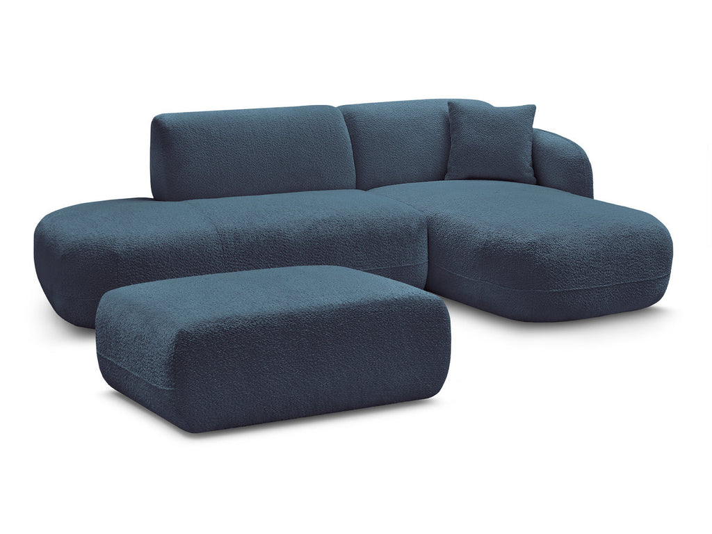 Anda - Canapé D'Angle Fixe Modulable Avec 1 Méridienne, 1 Chauffeuse Bout De Canapé Et 1 Pouf - Angle Droit