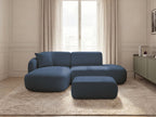 Anda - Canapé D'Angle Fixe Modulable Avec 1 Méridienne, 1 Chauffeuse Bout De Canapé Et 1 Pouf - Angle Gauche