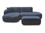 Anda - Canapé D'Angle Fixe Modulable Avec 1 Méridienne, 1 Chauffeuse Bout De Canapé Et 1 Pouf - Angle Gauche
