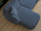 Anda - Canapé D'Angle Fixe Modulable Avec 1 Méridienne, 1 Chauffeuse Bout De Canapé Et 1 Pouf - Angle Gauche