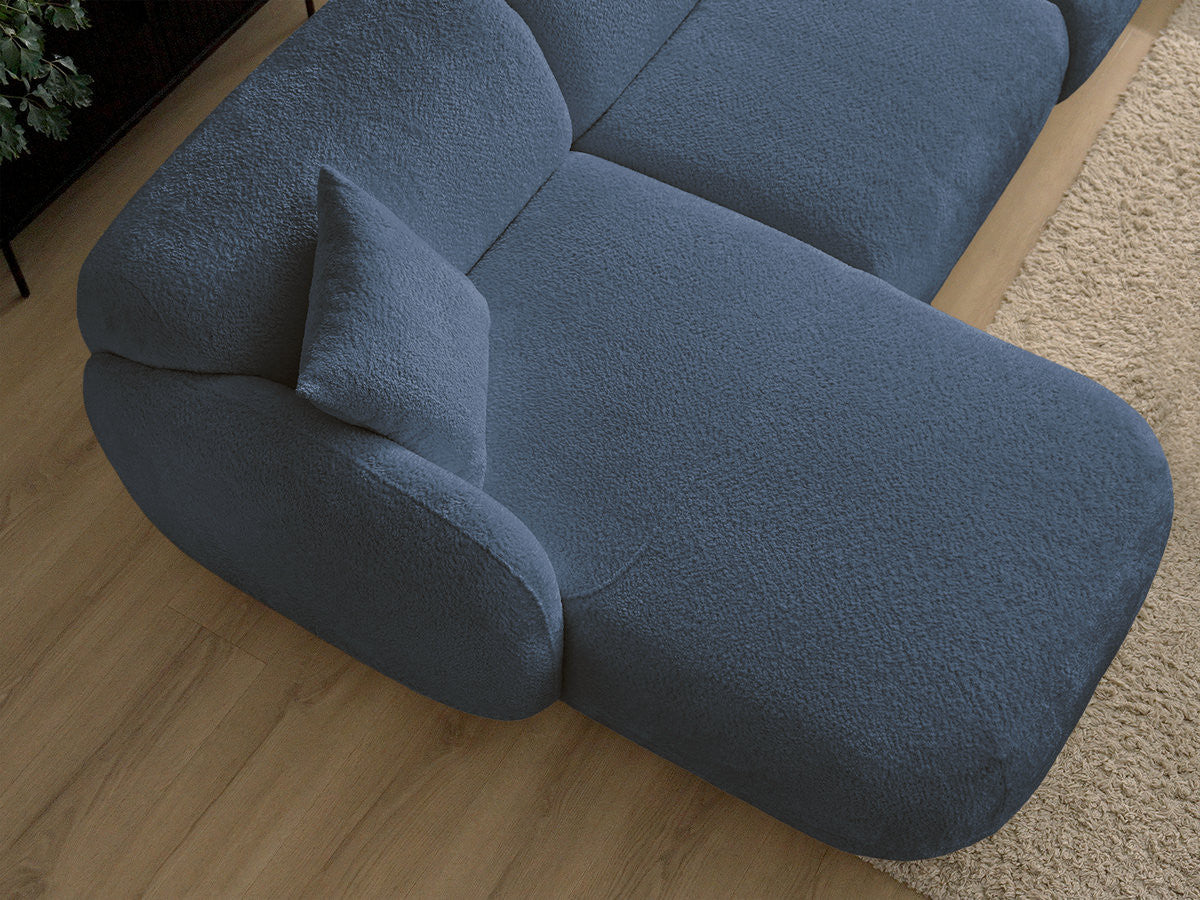 Anda - Canapé D'Angle Fixe Modulable Avec 1 Méridienne, 1 Chauffeuse Bout De Canapé Et 1 Pouf - Angle Gauche
