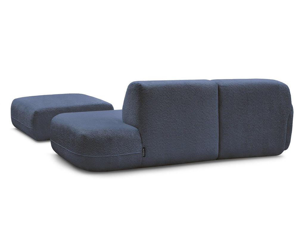 Anda - Canapé D'Angle Fixe Modulable Avec 1 Méridienne, 1 Chauffeuse Bout De Canapé Et 1 Pouf - Angle Gauche