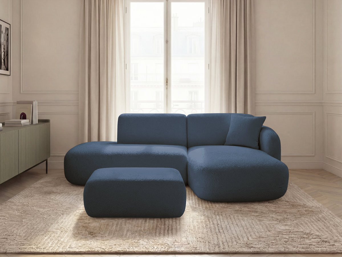Anda - Canapé D'Angle Fixe Modulable Avec 1 Méridienne, 1 Chauffeuse Bout De Canapé Et 1 Pouf - Angle Droit