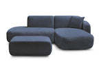 Anda - Canapé D'Angle Fixe Modulable Avec 1 Méridienne, 1 Chauffeuse Bout De Canapé Et 1 Pouf - Angle Droit