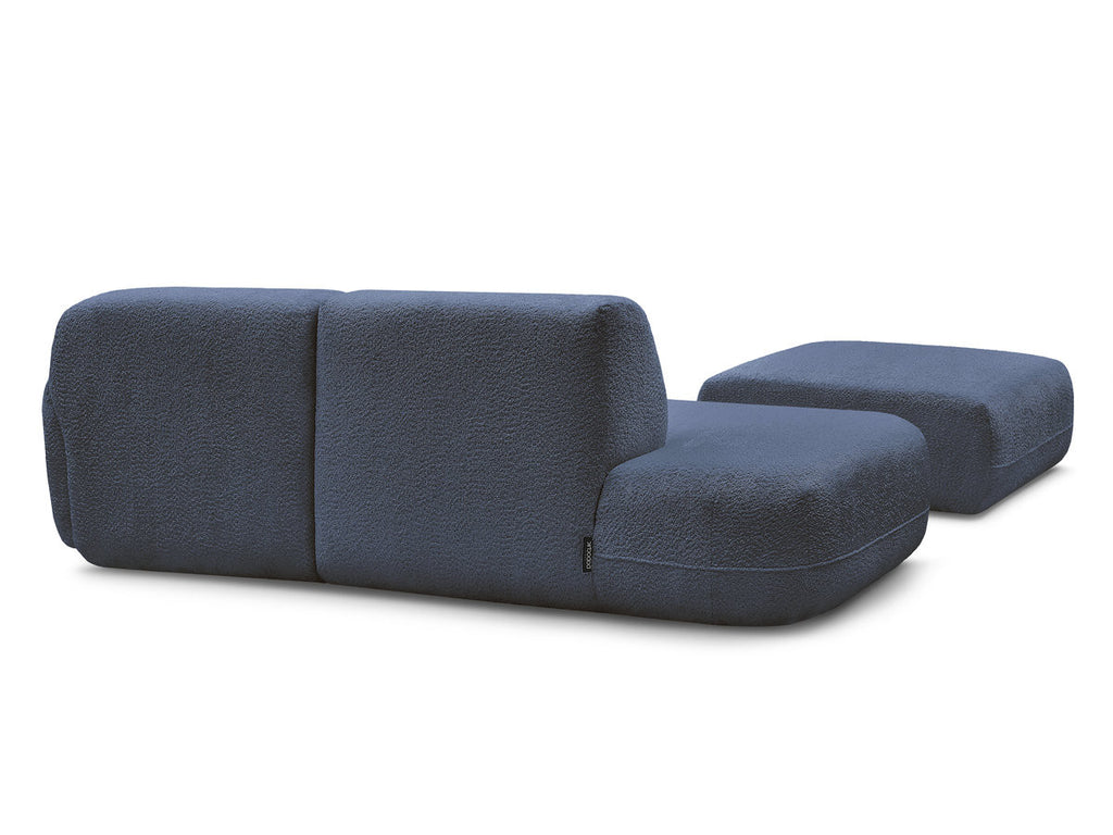 Anda - Canapé D'Angle Fixe Modulable Avec 1 Méridienne, 1 Chauffeuse Bout De Canapé Et 1 Pouf - Angle Droit