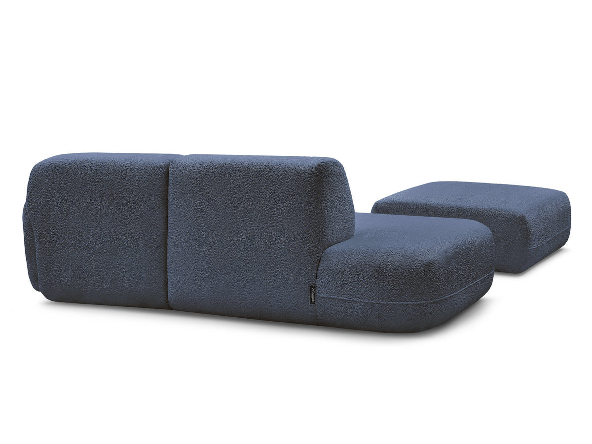 Anda - Canapé D'Angle Fixe Modulable Avec 1 Méridienne, 1 Chauffeuse Bout De Canapé Et 1 Pouf - Angle Droit
