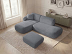 Anda - Canapé D'Angle Fixe Modulable Avec 1 Méridienne, 1 Chauffeuse Bout De Canapé Et 1 Pouf - Angle Gauche