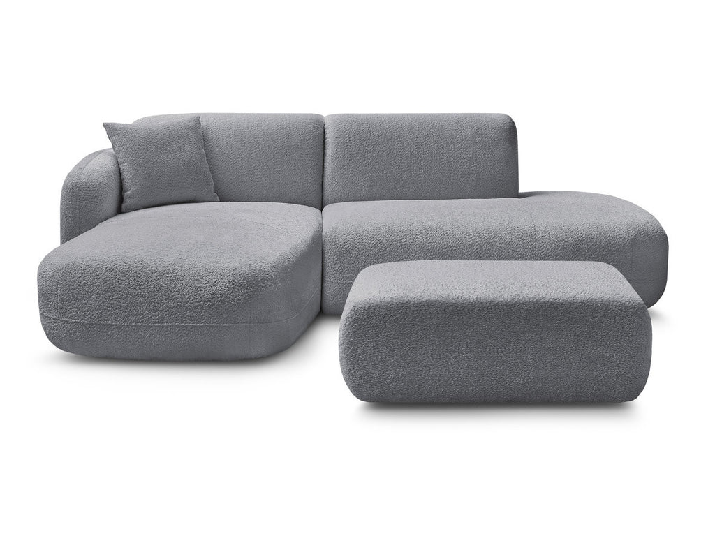 Anda - Canapé D'Angle Fixe Modulable Avec 1 Méridienne, 1 Chauffeuse Bout De Canapé Et 1 Pouf - Angle Gauche